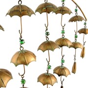 Zaer Ltd International Set of 3 Antique Copper Umbrella Wind Chimes with Bells ZR192614-SET View 8