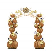 Zaer Ltd International 9.6ft Tall Large "Happy Halloween" Arch with Pumpkins, Skulls, & Purple Lights ZR180733 View 8