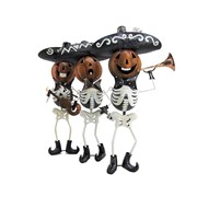 Zaer Ltd International Pre-Order: Set of 3 Small Iron Skeleton Mariachi Figurines "Tres Marlonis" ZR193038-SET View 8