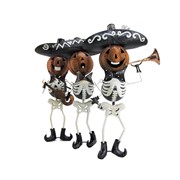 Zaer Ltd International Set of 3 Small Iron Skeleton Mariachi Figurines "Tres Marlonis" ZR193038-SET View 8