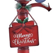 Zaer Ltd. International 31" Tall Old Style Red Iron Water Pump with "Merry Christmas" Sign & Bluebirds ZR190271 View 8