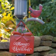 Zaer Ltd. International 31" Tall Old Style Blue Iron Water Pump with "Merry Christmas" Sign & Cardinals ZR190272 View 8