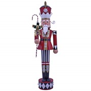 Zaer Ltd. International 61" Tall Iron Christmas Nutcracker with Candy Cane Staff & LED Lights "Harry" ZR190659 View 8