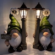 Zaer Ltd. International Set of 2 Spring Garden Gnomes with Solar Lanterns "Shortstack & Dinkle" ZR200366-SET View 8