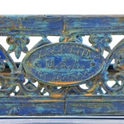 Zaer Ltd International Pre-Order: 43" Tall Three Tier Iron Plant Stand in Antique Blue ZR180978-BL View 8