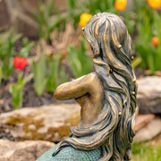 Zaer Ltd International 34" Tall Mermaid Sitting on Rock Garden Statue in Antique Bronze "Dezlynn" ZR340934-BZ View 8