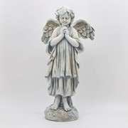Zaer Ltd International 39" Tall Magnesium Angel Statue Praying in Antique White "Taylor" ZR341339-AW View 8
