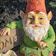 Zaer Ltd. International 15.35" Tall Spring Garden Gnome with Welcome Sign, Birds and Birdbath ZR244715 View 8