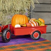 Zaer Ltd International 3.4ft. Long Small Red Metal Tractor with Cart "The Aldean" ZR534481-RD View 8
