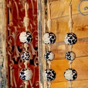 Zaer Ltd. International 74" Long Porcelain Tsugo Ball Garland in Black & White "Chihiro" ZR088213 View 8