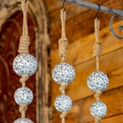 Zaer Ltd. International 74" Long Porcelain Tsugo Ball Garland in White, Black, & Grey "Hana" ZR088217 View 8