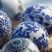 Zaer Ltd International Set of 12 Assorted 4" Ceramic Sailor Balls "Okinawa" - Blue Tones ZR088203 View 8