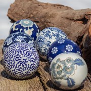 Zaer Ltd International Set of 12 Assorted 3" Ceramic Sailor Balls "Okinawa" - Blue Tones ZR088202 View 8