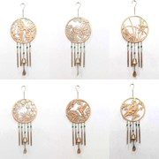Zaer Ltd. International Set of 6 Asst. Circular Copper Wind Chimes with Nature Scenes & Bell ZR122131-SET View 8