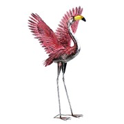 Zaer Ltd. International Set of 4 Metallic Pink Flamingo Garden Figurines in Assorted Styles ZR218218-SET View 8