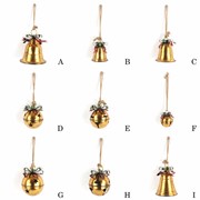 Zaer Ltd International Set of 9 Assorted Antique Gold Oversized Hanging Metal Christmas Bells ZR200891-SET View 8