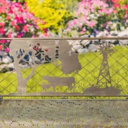 Zaer Ltd International Rectangular Outdoor Bench with Cow & Windmill Silhouette "Strasburg" ZR220865-BZ View 8
