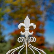Zaer Ltd. International "La Rochelle" Parisian Flower Cart with Fleur-de-lis Details in White ZR200424-AW View 8