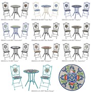 Zaer Ltd. International "Baton Rouge" Three Piece Mosaic Bistro Set - Blue, Green & Red ZR850914-61-SET View 8