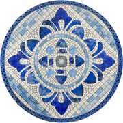 Zaer Ltd. International "Cape May" 23in. Tall Mosaic Folding Plant Stand - White & Blue ZR850192 View 8
