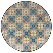 Zaer Ltd. International "Bar Harbor" 23in. Tall Mosaic Folding Plant Stand - Blue/Green/Peach ZR850616 View 8
