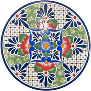 Zaer Ltd. International Pre-Order: "Baton Rouge" 22in. Tall Mosaic Pedestal Plant Stand - Blue/Green/Red ZR850915 View 8