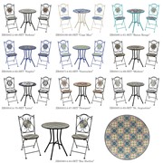 Zaer Ltd. International "Bar Harbor" 22in. Tall Mosaic Pedestal Plant Stand - Blue/Green/Peach ZR850615 View 8
