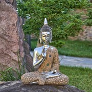 Zaer Ltd International 16" Tall Polyresin Preaching Tibetan Buddha in the Vitarka Mudra ZR920801 View 8