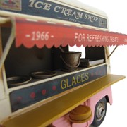 Zaer Ltd International 11.42" Retro Metal Ice Cream Truck Tabletop Decoration in Pink ZR107831-PK View 8