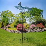 Zaer Ltd International 8.65ft. Tall XL Flying Blue Jay Iron Rocking Stake "Coco" ZR208660 View 8