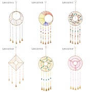 Zaer Ltd International Set of 6 Assorted Colorful Hand Beaded Metal Wind Chimes with Bells LS013278-SET View 8