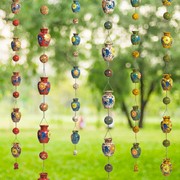 Zaer Ltd International Set of 6 Assorted 77.5" Long Hand Painted Multicolor Porcelain Vase Rain Chains ZR240023-SET View 8