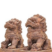 Zaer Ltd. International Set of 2 Magnesium Foo Dog Statues in Antique Rust "Gan & An" ZR617270-RSS View 8