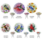 Zaer Ltd International 18" Glass Bowl Goldfinch Birdbath with Metal Stand "New Jersey" ZR180908 View 8