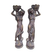 Zaer Ltd International Pre-Order: 71"T Lady Statue Carrying Flower Pot in Blue-Bronze (Left) "Dariia" ZR267371-BB View 8