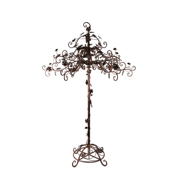 Pre-Order: 67" Tall Medium Standing Iron Rose Tree Display in Bronze "Stephania"