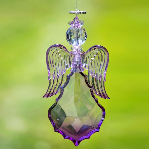 Hanging Clear Acrylic Angel Ornaments in 6 Assorted Styles