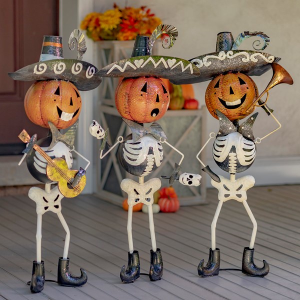 Pre-Order: Set of 3 Small Iron Skeleton Mariachi Figurines "Tres Marlonis"
