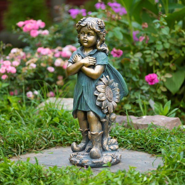 27" Tall Fairy Garden Statue with Crossing Arms "Tush"