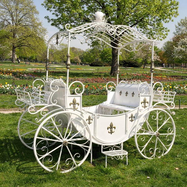 Large Round Cinderella Carriage in Antique Bronze