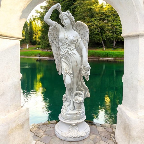Pre-Order: 63" Tall Magnesium Angel Statue in Antique Grey "Celeste"