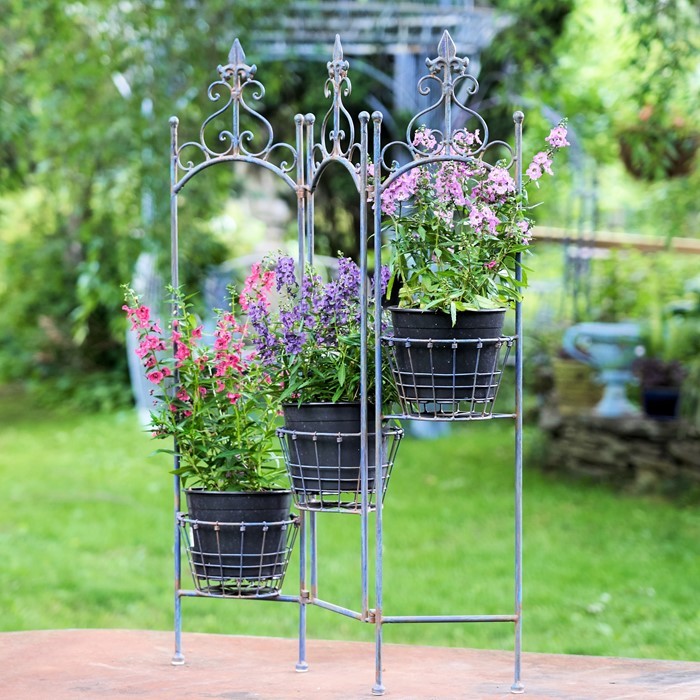 Metal Folding Plant Stand With Baskets "Stephania"